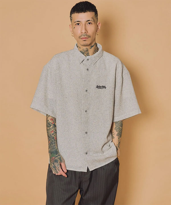 SUBCIETY サブサエティ Summer tweed shirt メンズ シャツ 半袖 サマーツイードシャツ 送料無料 ストリート atftps_2
