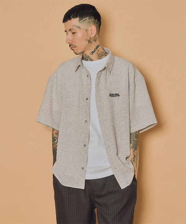 SUBCIETY サブサエティ Summer tweed shirt メンズ シャツ 半袖 サマーツイードシャツ 送料無料 ストリート atftps_3