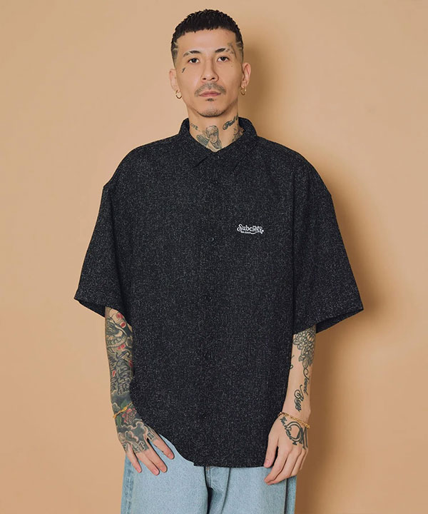SUBCIETY サブサエティ Summer tweed shirt メンズ シャツ 半袖 サマーツイードシャツ 送料無料 ストリート atftps_5