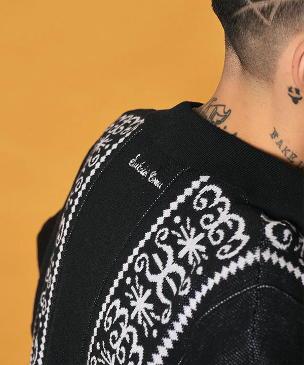 SUBCIETY サブサエティ Jacquard knit shirt メンズ シャツ 半袖 ニットシャツ ビッグシルエット 送料無料 ストリート atftps_14
