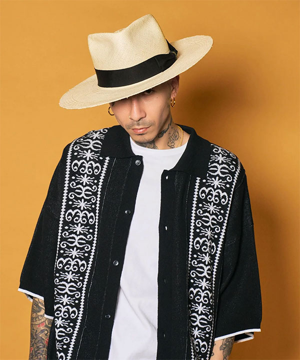 SUBCIETY サブサエティ Jacquard knit shirt メンズ シャツ 半袖 ニットシャツ ビッグシルエット 送料無料 ストリート atftps_1