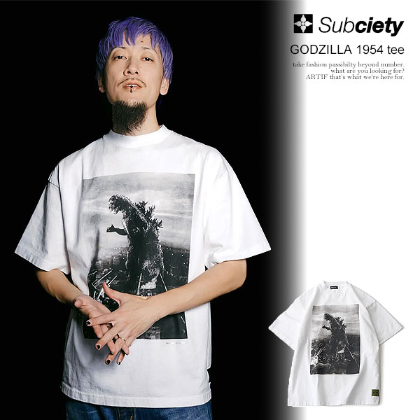 10％OFF SALE セール 「ゴジラ」 × SUBCIETY サブサエティ GODZILLA 1954 tee メンズ Tシャツ 半袖 GODZILLA コラボ 送料無料 atftps 6,415円