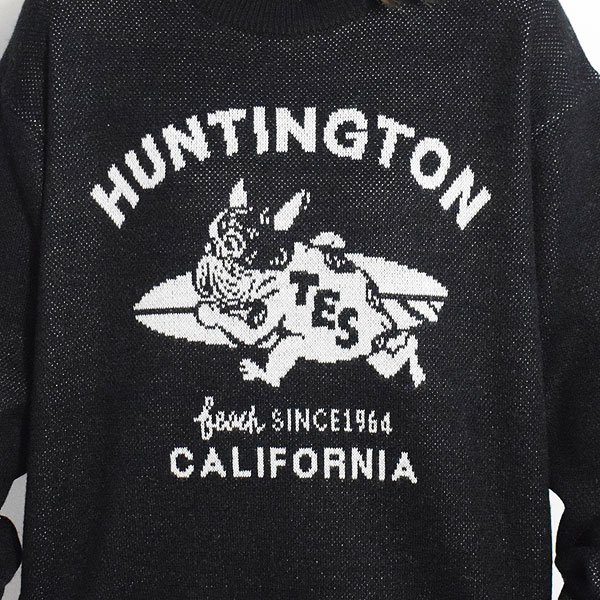 The Endless Summer エンドレスサマー TES RUNNING BUHI JQ CREWNECK KNIT -BLACK- ニット セーター クルーネック atftps