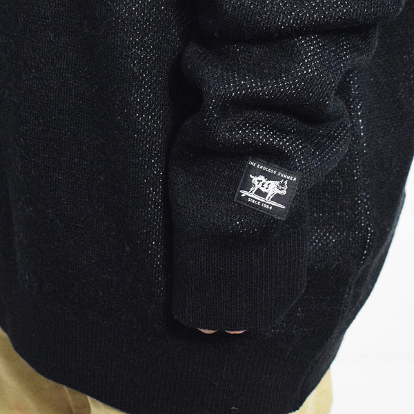 The Endless Summer エンドレスサマー TES RUNNING BUHI JQ CREWNECK KNIT -BLACK- ニット セーター クルーネック atftps