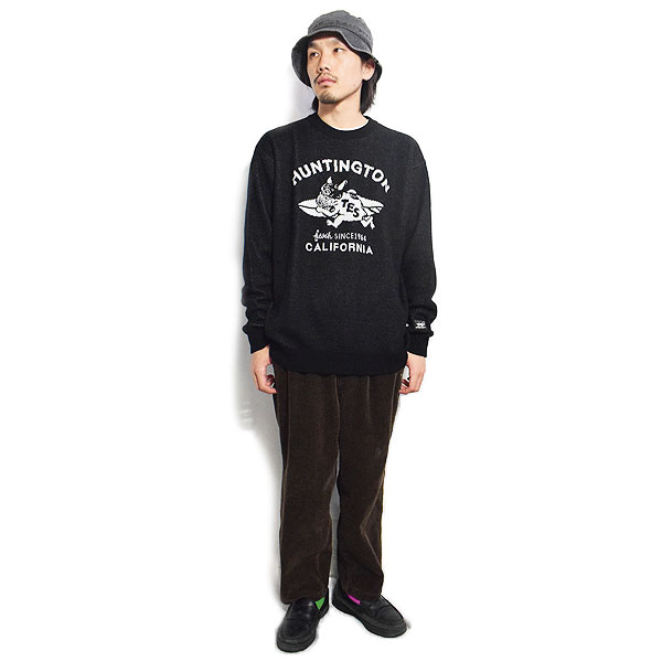 The Endless Summer エンドレスサマー TES RUNNING BUHI JQ CREWNECK KNIT -BLACK- ニット セーター クルーネック atftps