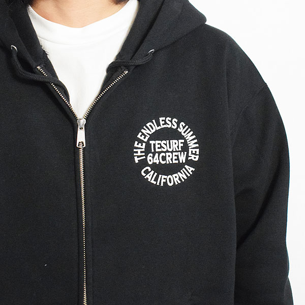 The Endless Summer エンドレスサマー TES SURF TEAM BIG ZIP PARKA -BLACK- メンズ パーカー ジップパーカー 送料無料 atftps