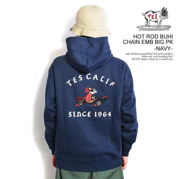 The Endless Summer エンドレスサマー TES HOT ROD BUHI CHAIN EMB BIG PK -NAVY- メンズ パーカー プルオーバー 送料無料 atftpsの通販は