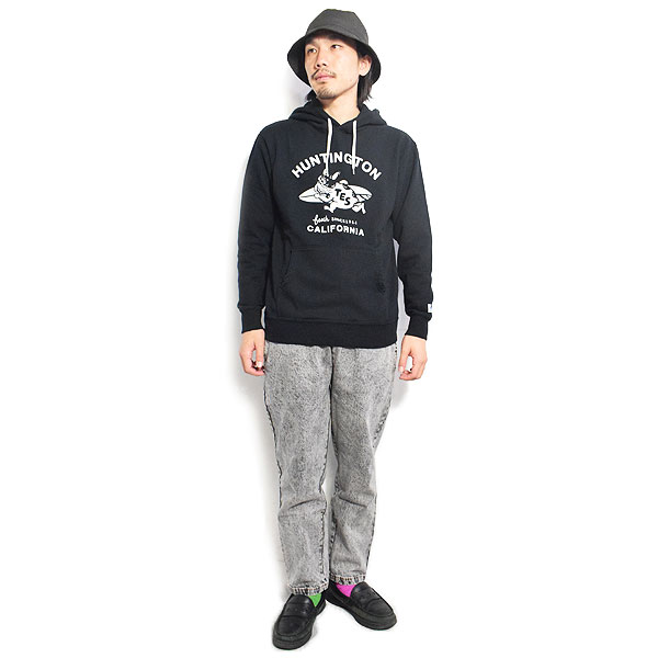 The Endless Summer エンドレスサマー TES RUNNING BUHI FLOCKY SWEAT PARKA -BLACK- メンズ パーカー プルオーバー 送料無料 atftps