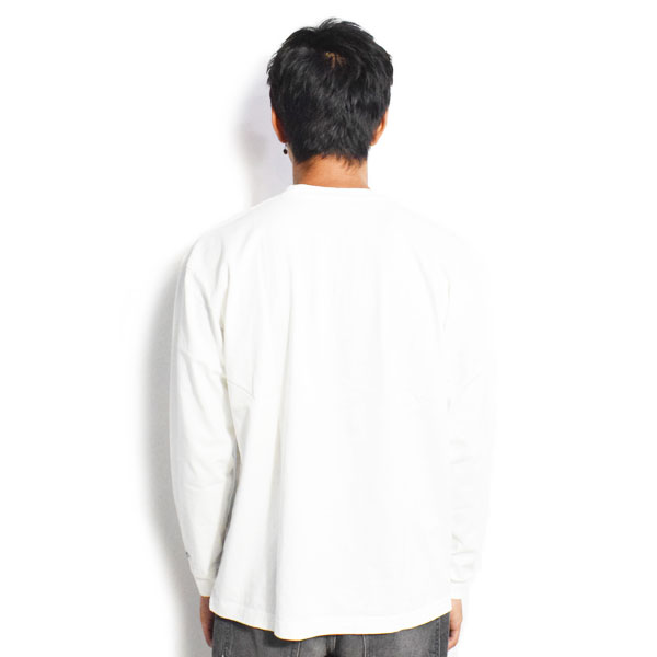 The Endless Summer エンドレスサマー TES RUNNING BUHI FLOCKY LONG SLEEVE T-SHIRT -WHITE- メンズ Tシャツ 長袖 ロンT 送料無料 atftps