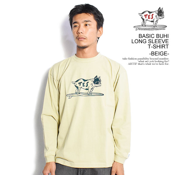 The Endless Summer エンドレスサマー TES BASIC BUHI LONG SLEEVE T-SHIRT -BEIGE- メンズ Tシャツ 長袖 ロンT 送料無料 atftps