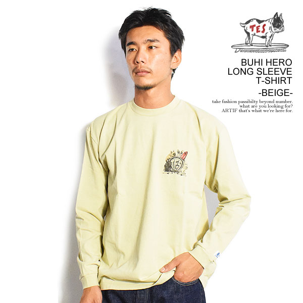 The Endless Summer エンドレスサマー TES BUHI HERO LONG SLEEVE T-SHIRT -BEIGE- メンズ Tシャツ 長袖 ロンT 送料無料 atftps