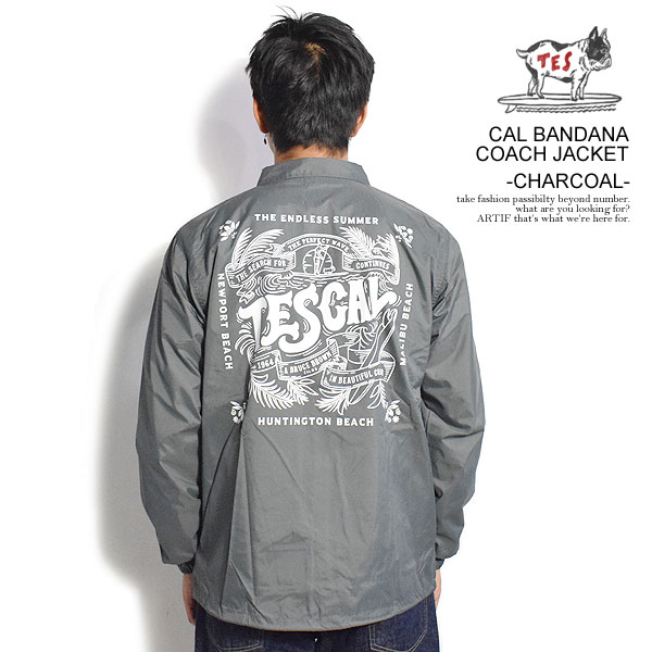 The Endless Summer エンドレスサマー TES CAL BANDANA COACH JACKET -CHARCOAL- コーチジャケット 送料無料 atfjkt