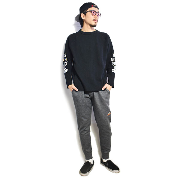 The Endless Summer エンドレスサマー MOTEL PUTS SURF THERMAL L/S T-SHIRT -BLACK- メンズ Tシャツ 長袖 ロンT ストリート tes atftps