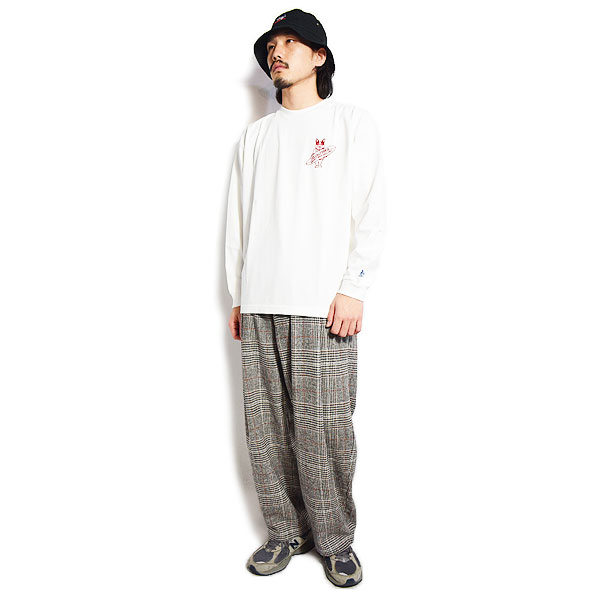 The Endless Summer エンドレスサマー TES OLD SIGN FLOCKY LONG SLEEVE T-SHIRT -WHITE- メンズ Tシャツ 長袖 ロンT atftps