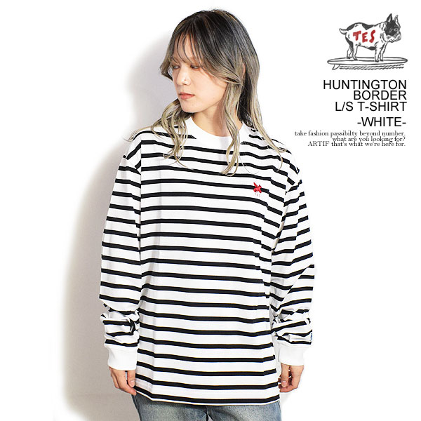 The Endless Summer エンドレスサマー TES HUNTINGTON BORDER L/S T-SHIRT -WHITE- メンズ Tシャツ atftpsの通販は