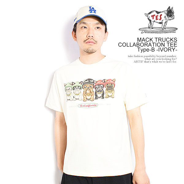 The Endless Summer エンドレスサマー TES × MACK TRUCKS COLLABORATION TEE Type-B -IVORY- メンズ Tシャツ 半袖 atftps
