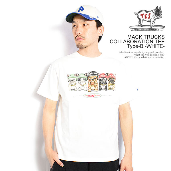 The Endless Summer エンドレスサマー TES × MACK TRUCKS COLLABORATION TEE Type-B -WHITE- メンズ Tシャツ 半袖 atftps