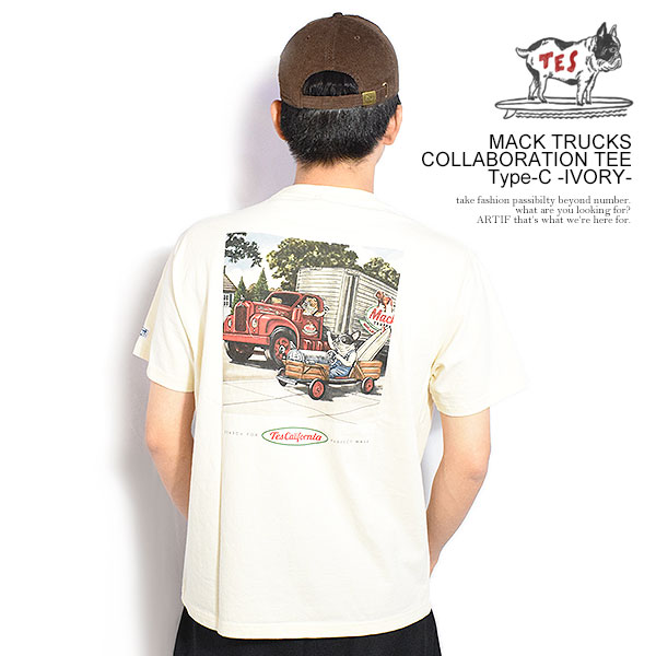 The Endless Summer エンドレスサマー TES × MACK TRUCKS COLLABORATION TEE Type-C -IVORY- メンズ Tシャツ 半袖 atftps