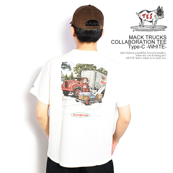 The Endless Summer エンドレスサマー TES × MACK TRUCKS COLLABORATION TEE Type-C -WHITE- メンズ Tシャツ 半袖 atftps