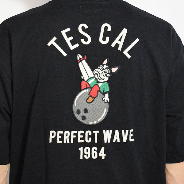 The Endless Summer エンドレスサマー TES BOWLING EMB BIG T-SHIRT -BLACK- メンズ Tシャツ 半袖 TES ビッグシルエット atftps