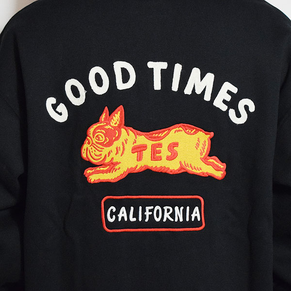The Endless Summer エンドレスサマー TES GOOD TIMES EMB BIG SWEAT ZIP PARKA -BLACK- パーカー ジップパーカー atftps
