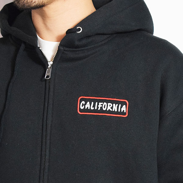 The Endless Summer エンドレスサマー TES GOOD TIMES EMB BIG SWEAT ZIP PARKA -BLACK- パーカー ジップパーカー atftps