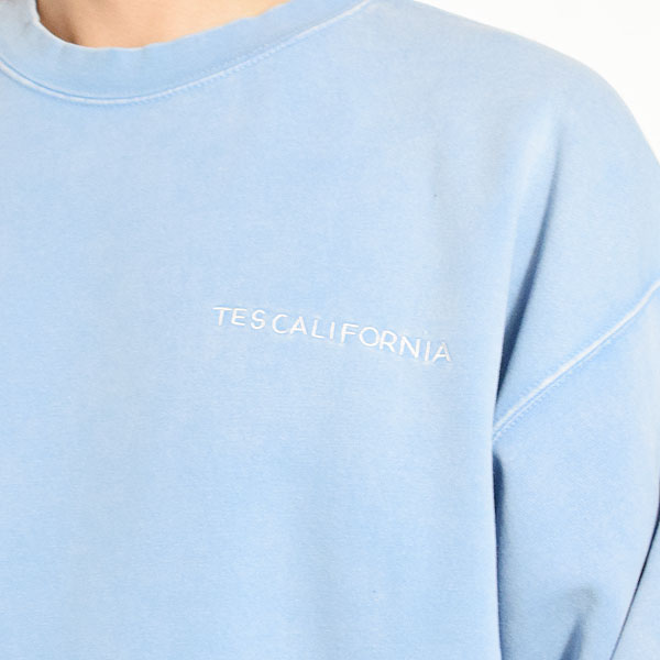 The Endless Summer エンドレスサマー TES BANDANA EMB PIGMENT BIG SWEAT -SAX- メンズ スウェット トレーナー atftps