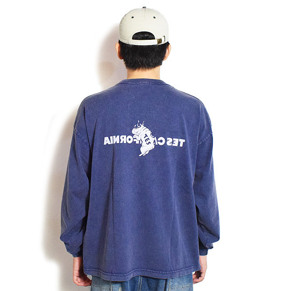 The Endless Summer エンドレスサマー TES CALIFORNIA LOGO PIGMENT LONG SLEEVE BIG T-SHIRT -NAVY- Tシャツ atftps