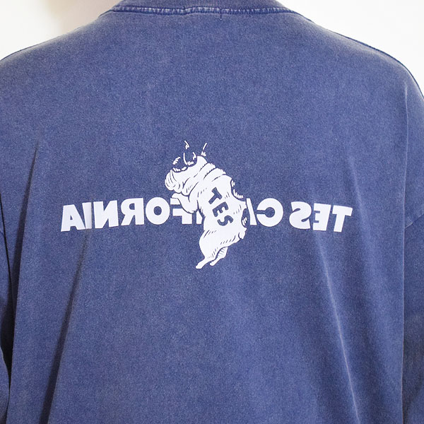 The Endless Summer エンドレスサマー TES CALIFORNIA LOGO PIGMENT LONG SLEEVE BIG T-SHIRT -NAVY- Tシャツ atftps