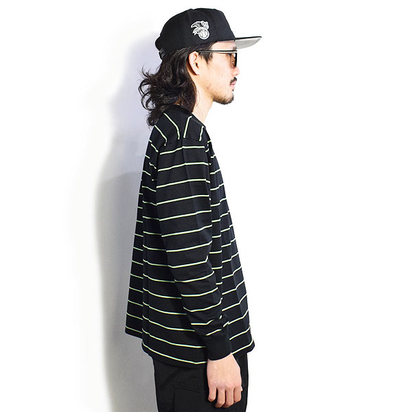 The Endless Summer エンドレスサマー TES NEON BORDER LONG SLEEVE T-SHIRTS -GREEN- メンズ Tシャツ 送料無料 ストリート atftps