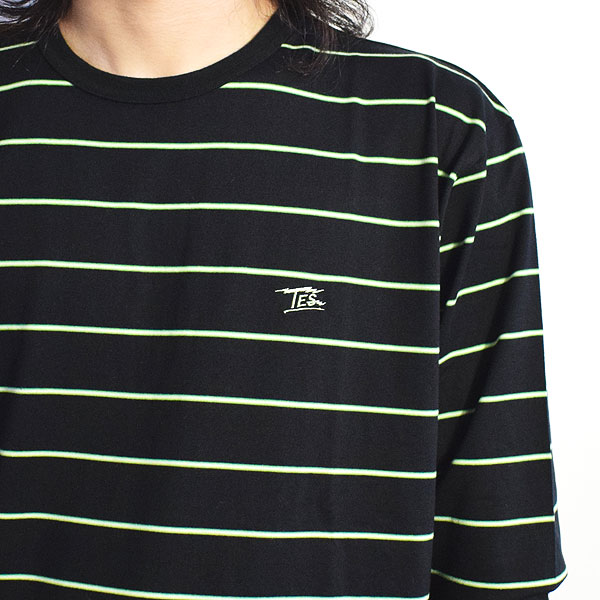 The Endless Summer エンドレスサマー TES NEON BORDER LONG SLEEVE T-SHIRTS -GREEN- メンズ Tシャツ 送料無料 ストリート atftps