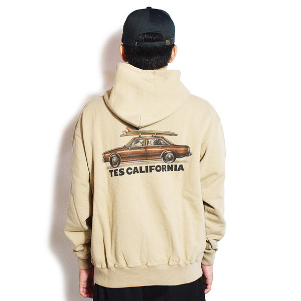 The Endless Summer エンドレスサマー TES 4 BUHI CHASING THE WAVES SWEAT PARKA -BEIGE- メンズ パーカー atftps