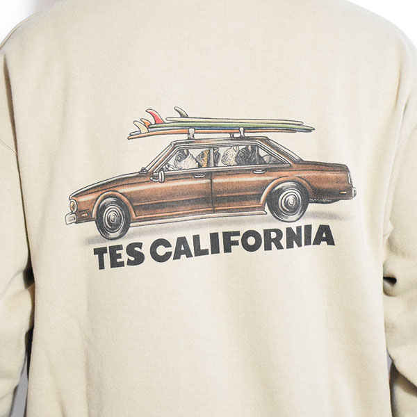 The Endless Summer エンドレスサマー TES 4 BUHI CHASING THE WAVES SWEAT PARKA -BEIGE- メンズ パーカー atftps