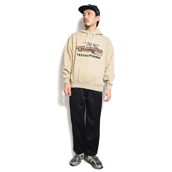 The Endless Summer エンドレスサマー TES 4 BUHI CHASING THE WAVES SWEAT PARKA -BEIGE- メンズ パーカー atftps