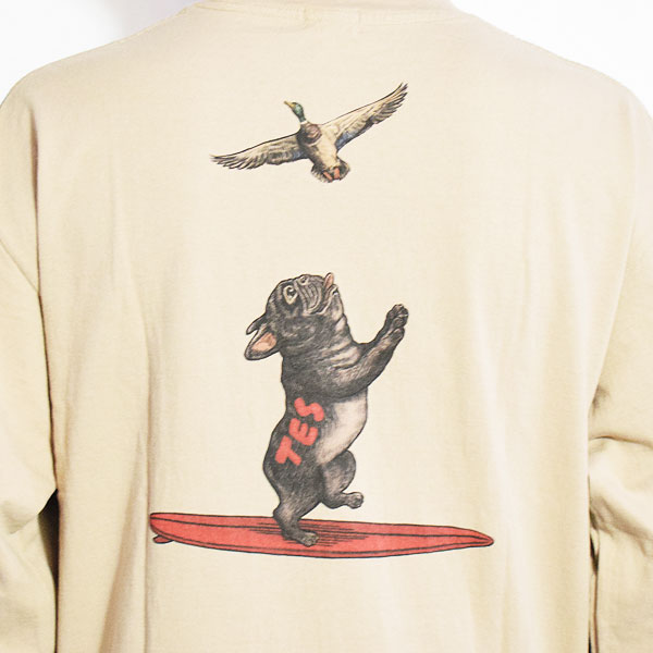 The Endless Summer エンドレスサマー TES 4 COLOR BUHI DUCK WATCHER LONG SLEEVE T-SHIRT -BEIGE- Tシャツ atftps