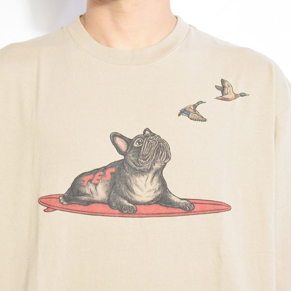 The Endless Summer エンドレスサマー TES 4 COLOR BUHI DUCK WATCHER LONG SLEEVE T-SHIRT -BEIGE- Tシャツ atftps