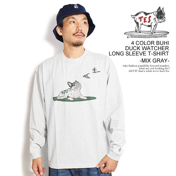 The Endless Summer エンドレスサマー TES 4 COLOR BUHI DUCK WATCHER LONG SLEEVE T-SHIRT -MIX GRAY- Tシャツ atftps