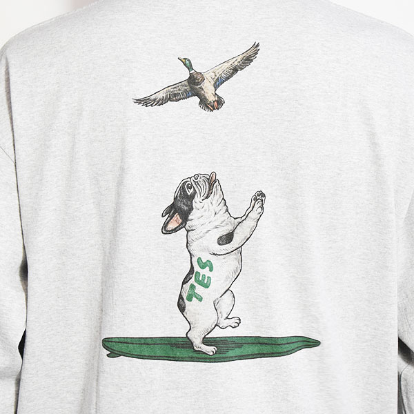 The Endless Summer エンドレスサマー TES 4 COLOR BUHI DUCK WATCHER LONG SLEEVE T-SHIRT -MIX GRAY- Tシャツ atftps