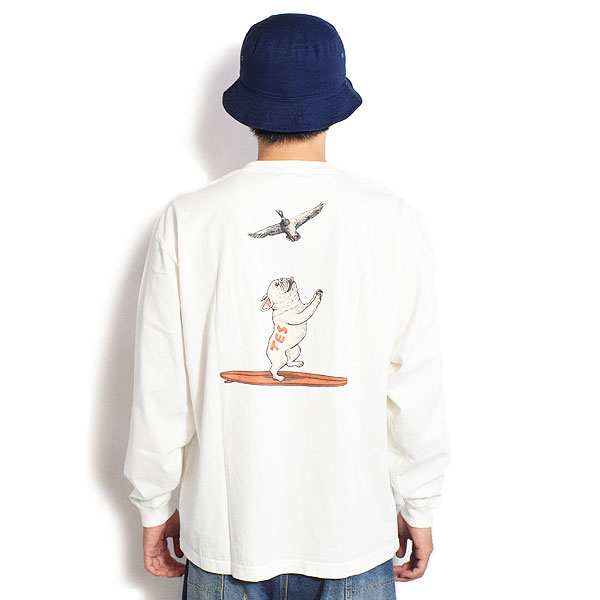 The Endless Summer エンドレスサマー TES 4 COLOR BUHI DUCK WATCHER LONG SLEEVE T-SHIRT -WHITE- Tシャツ atftps
