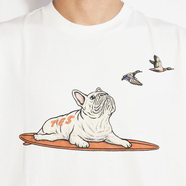 The Endless Summer エンドレスサマー TES 4 COLOR BUHI DUCK WATCHER LONG SLEEVE T-SHIRT -WHITE- Tシャツ atftps