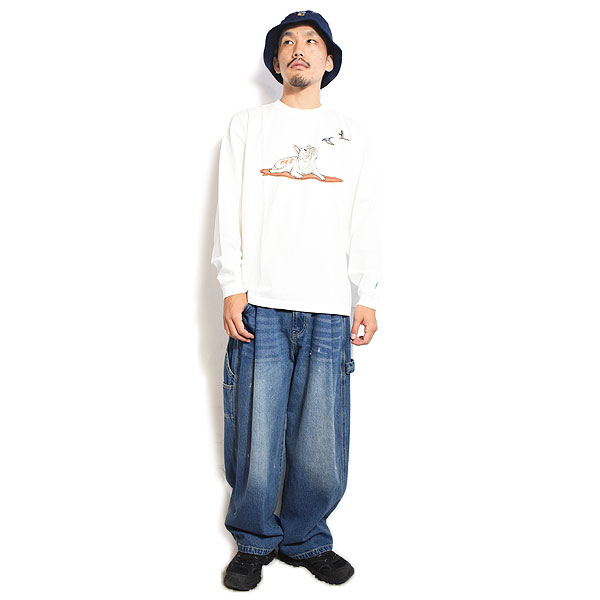 The Endless Summer エンドレスサマー TES 4 COLOR BUHI DUCK WATCHER LONG SLEEVE T-SHIRT -WHITE- Tシャツ atftps