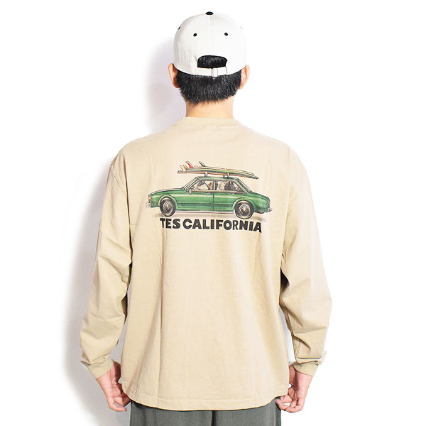 The Endless Summer エンドレスサマー TES 4 BUHI CHASING THE WAVES LONG SLEEVE T-SHIRT -BEIGE- メンズ Tシャツ atftps