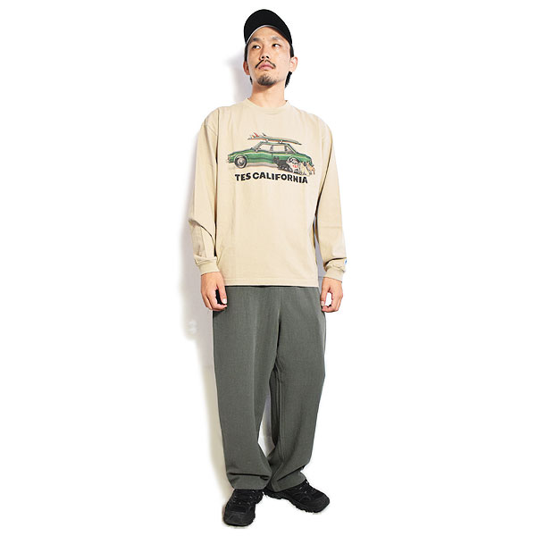 The Endless Summer エンドレスサマー TES 4 BUHI CHASING THE WAVES LONG SLEEVE T-SHIRT -BEIGE- メンズ Tシャツ atftps