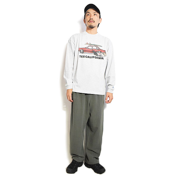 The Endless Summer エンドレスサマー TES 4 BUHI CHASING THE WAVES LONG SLEEVE T-SHIRT -MIX GRAY- Tシャツ atftps