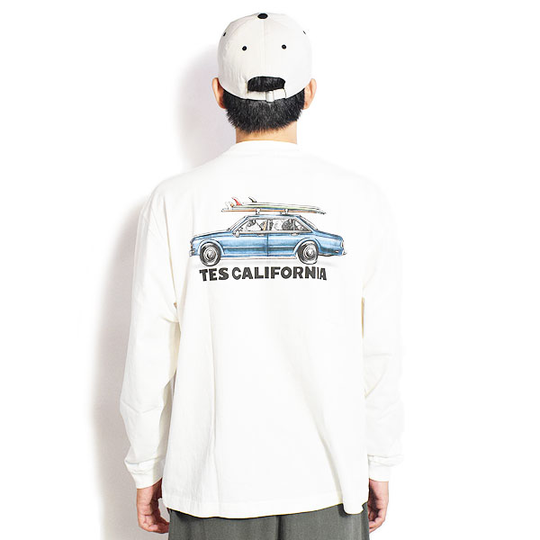 The Endless Summer エンドレスサマー TES 4 BUHI CHASING THE WAVES LONG SLEEVE T-SHIRT -WHITE- メンズ Tシャツ atftps