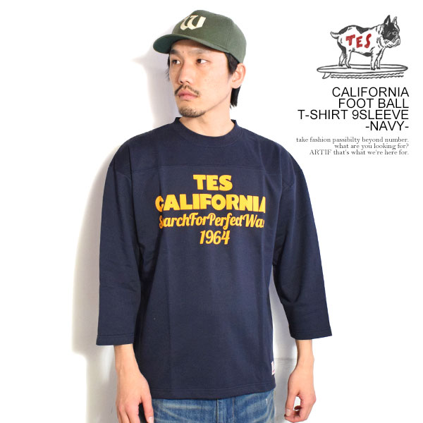 The Endless Summer エンドレスサマー TES CALIFORNIA FOOT BALL T-SHIRT 9SLEEVE -NAVY- メンズ Tシャツ 9分袖 atftps