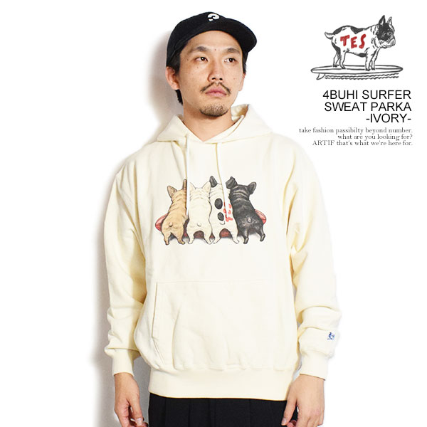 The Endless Summer エンドレスサマー TES 4BUHI SURFER SWEAT PARKA -IVORY- メンズ パーカー プルオーバー TES atftps