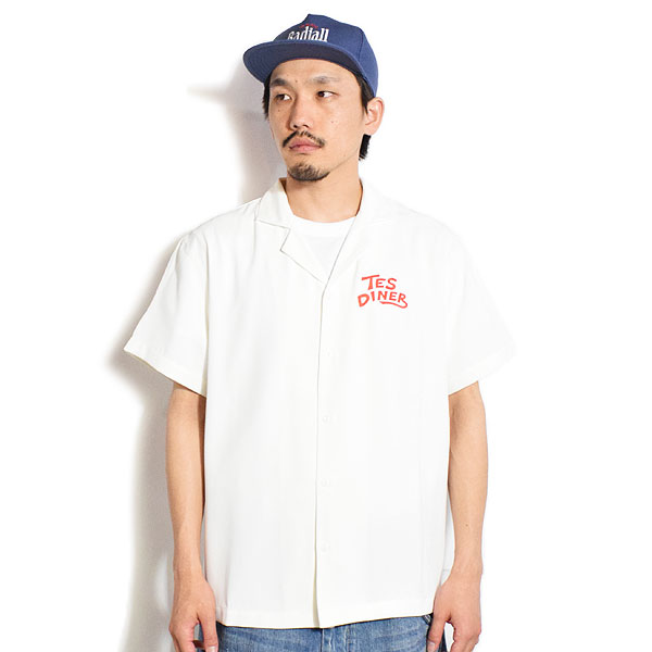 The Endless Summer エンドレスサマー TES PIZZA DINER CREW EMB SHIRT -WHITE- メンズ シャツ 半袖 TES 送料無料 atftps