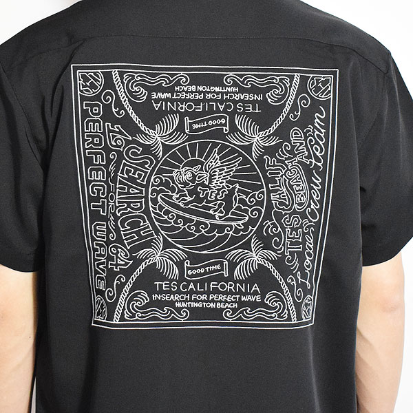 The Endless Summer エンドレスサマー TES BANDANA EMB SHIRT -BLACK- メンズ シャツ 半袖 TES 送料無料 atftps