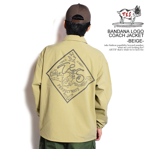 The Endless Summer エンドレスサマー TES BANDANA LOGO COACH JACKET -BEIGE- メンズ ジャケット コーチジャケット atfjkt